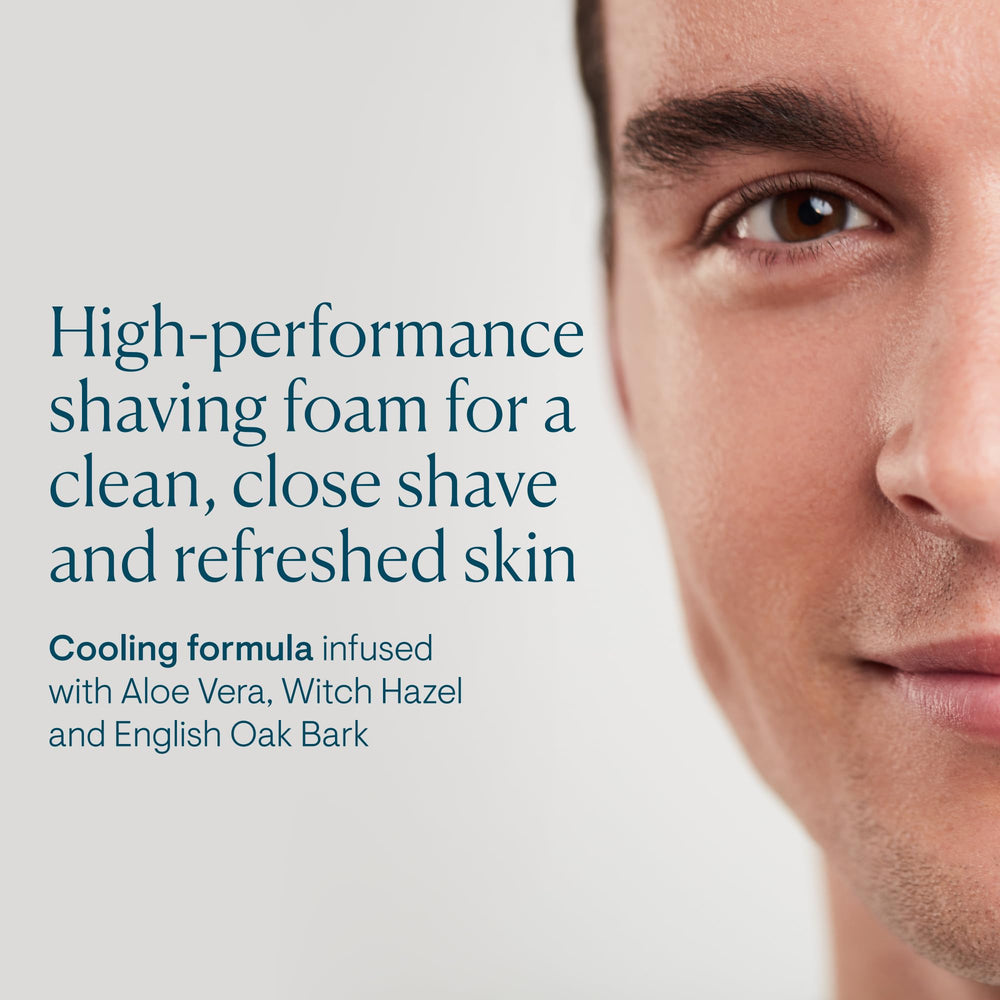 ELEMIS Ice Cool Foaming Shave Gel being lathered for a comfortable, burn-free shave