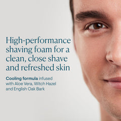 ELEMIS Ice Cool Foaming Shave Gel being lathered for a comfortable, burn-free shave