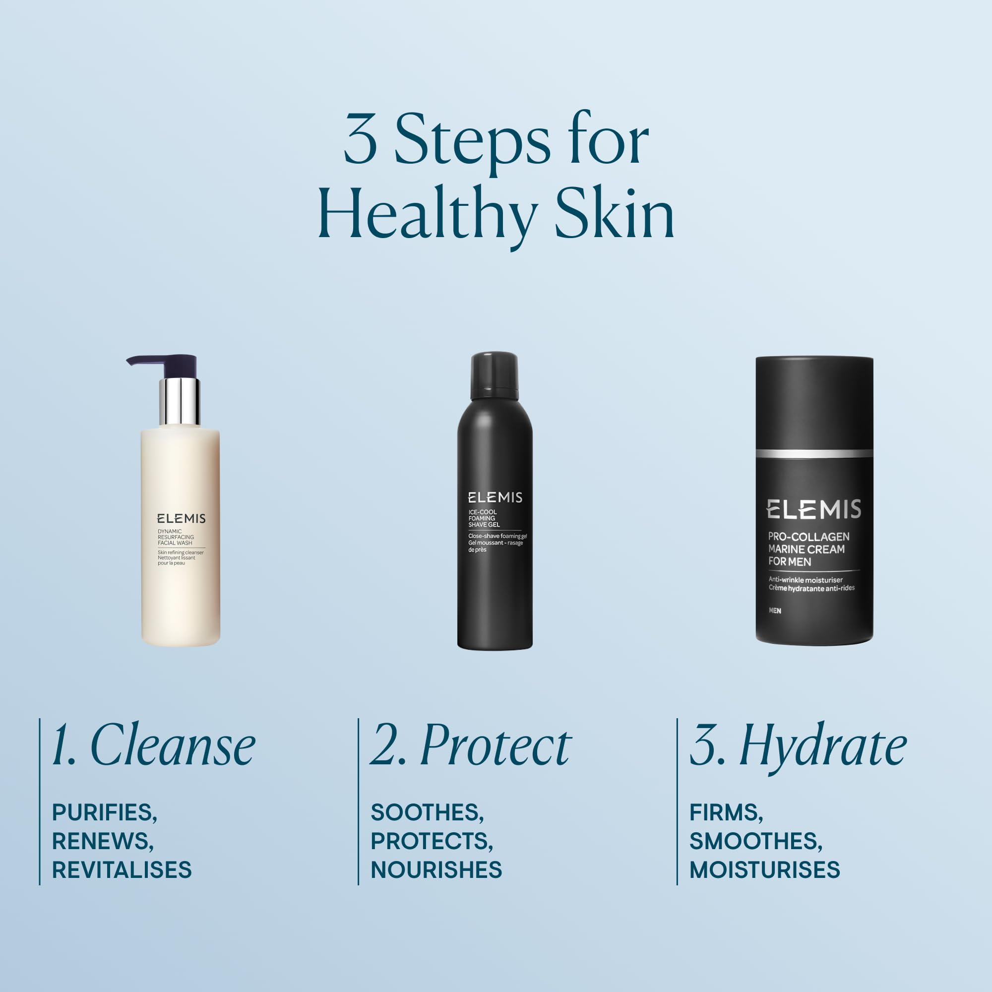 ELEMIS Ice Cool Foaming Shave Gel packaging on shelf with refreshing presentation