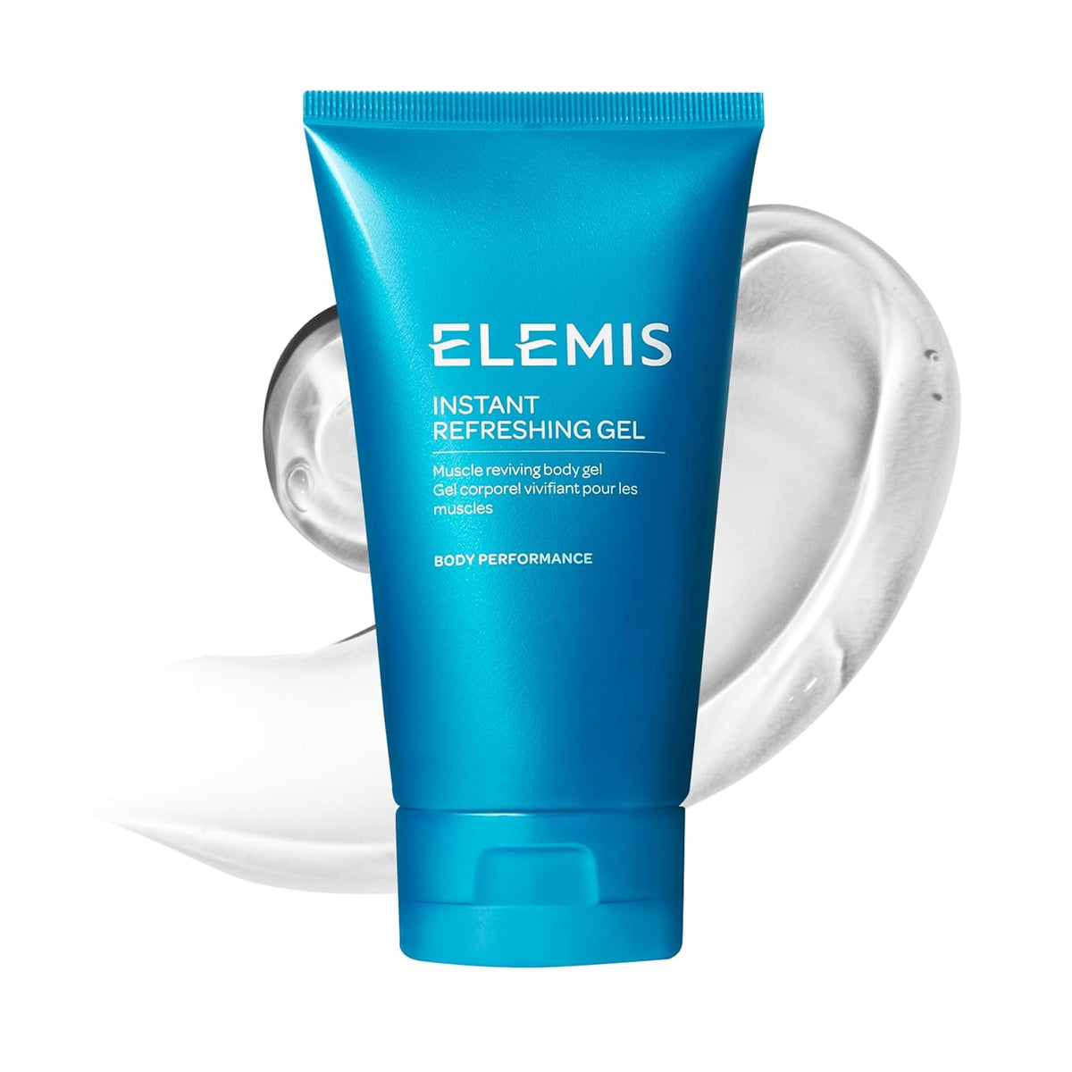 ELEMIS Instant Refreshing Gel bottle close-up for cooling relief after activity.
