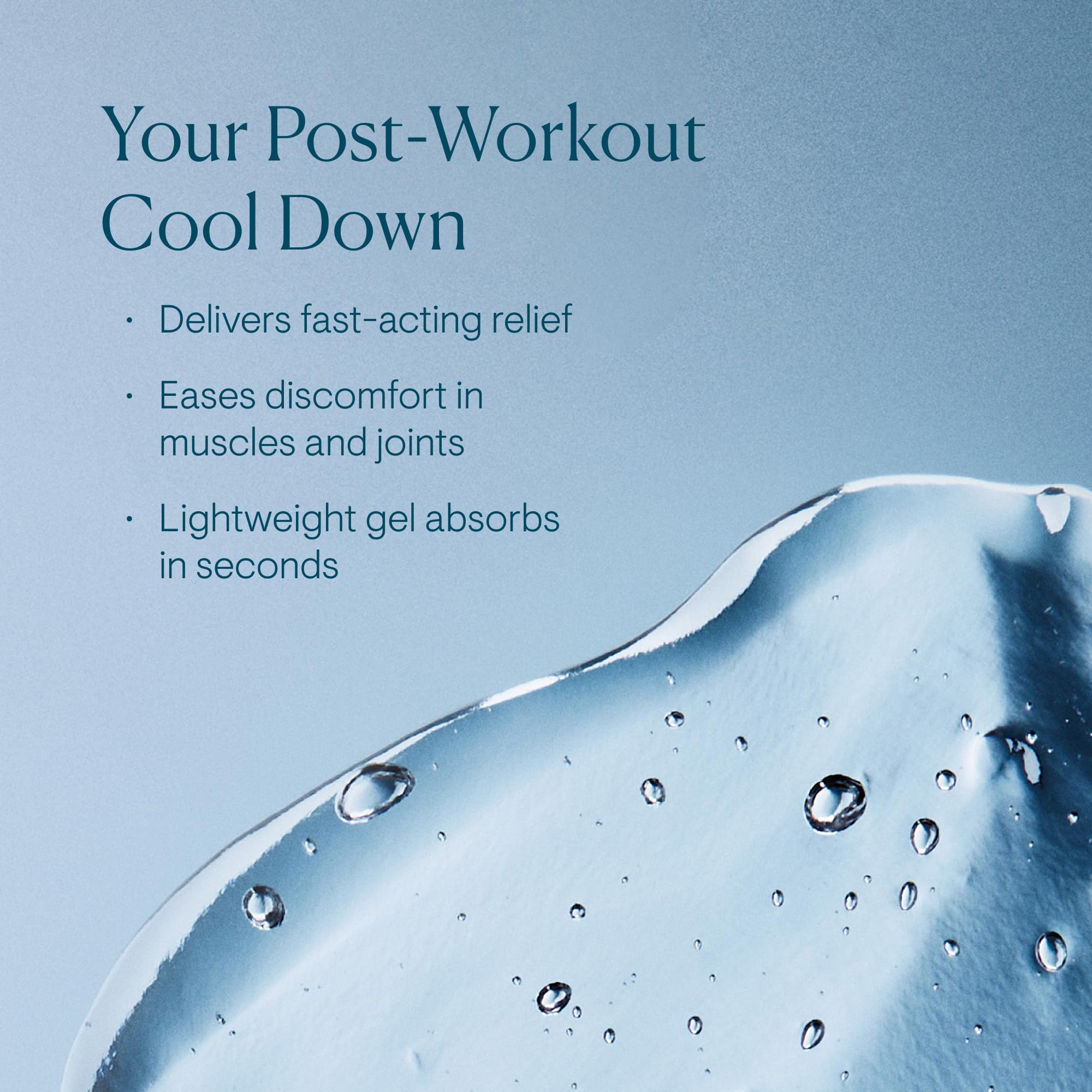 ELEMIS Instant Refreshing Gel applied to shoulders for cooling relief and comfort.
