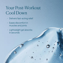 ELEMIS Instant Refreshing Gel applied to shoulders for cooling relief and comfort.