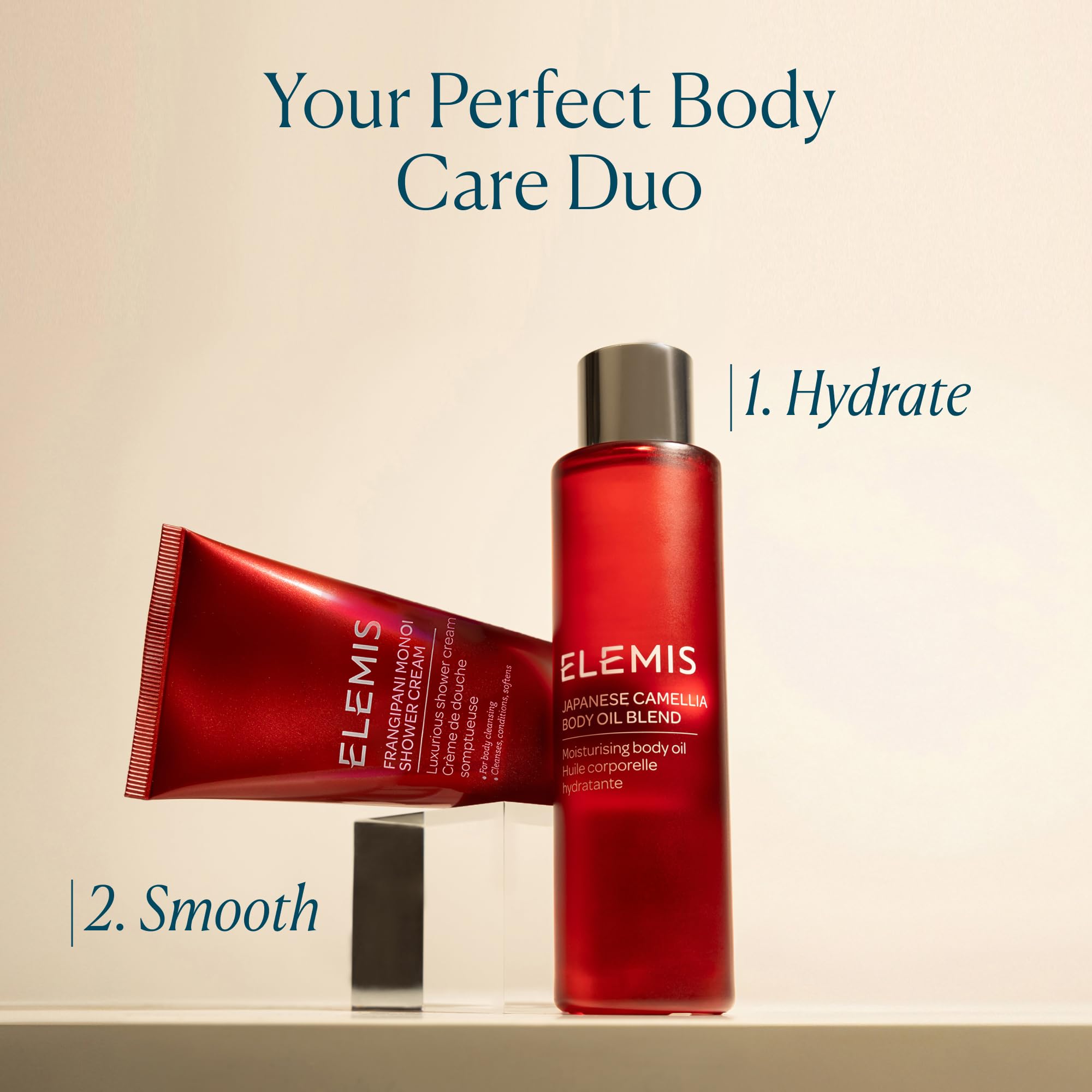 Nails and cuticles treated with Elemis oil for conditioning.
