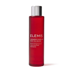 Elemis Japanese Camellia Body Oil Blend bottle hydrates and nourishes skin.