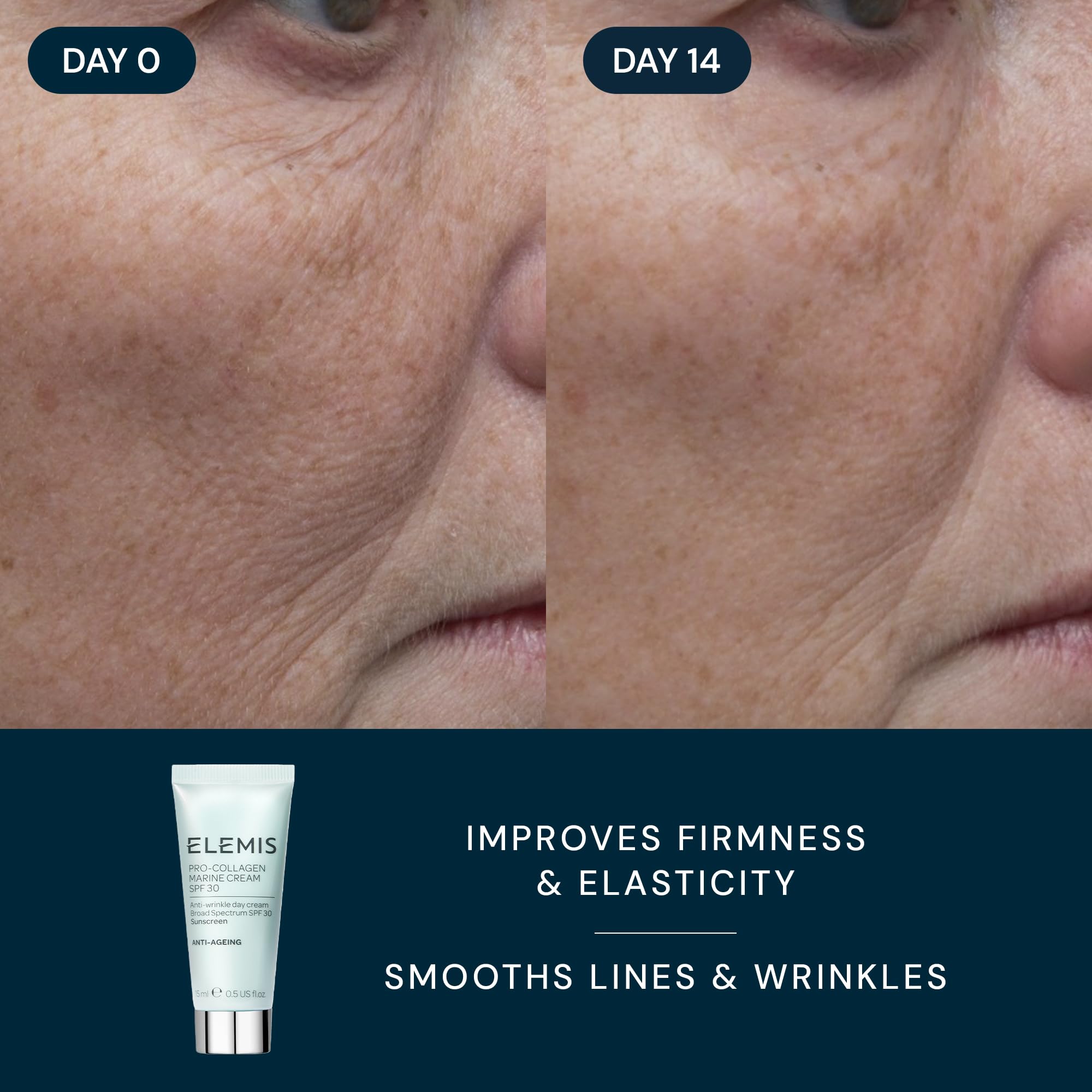 Elemis Marine Cream SPF 30 applying sunscreen on face