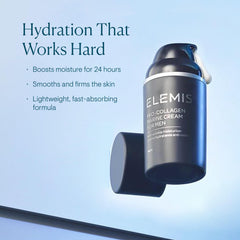 ELEMIS Men Pro-Collagen Marine Cream creamy texture on skin for hydration.