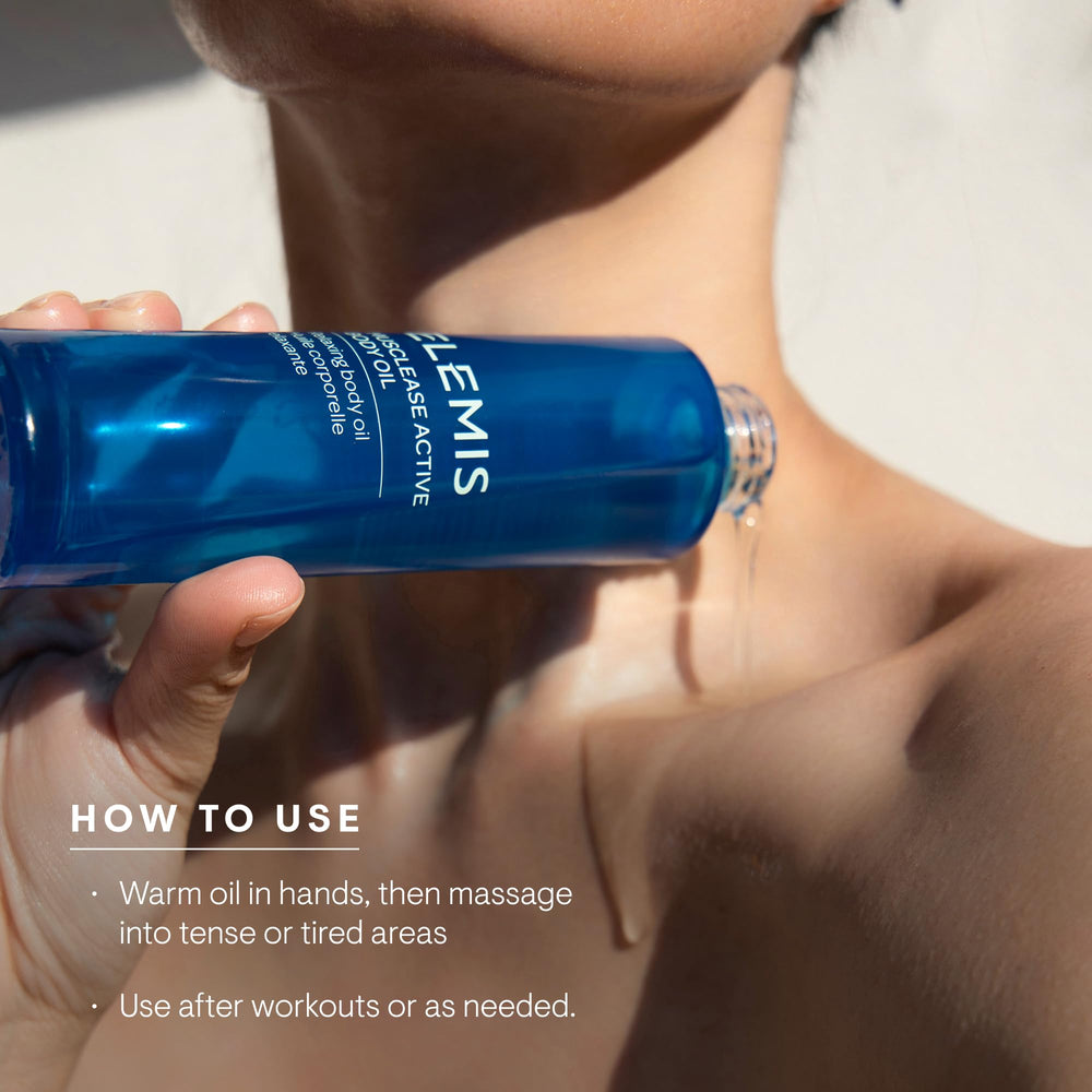 Pine essential oil note in Musclease oil for balance