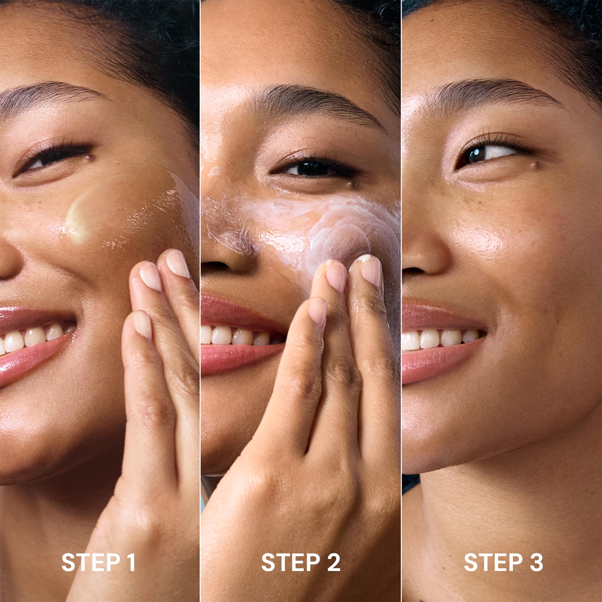Damp cloth removing balm from face after cleansing