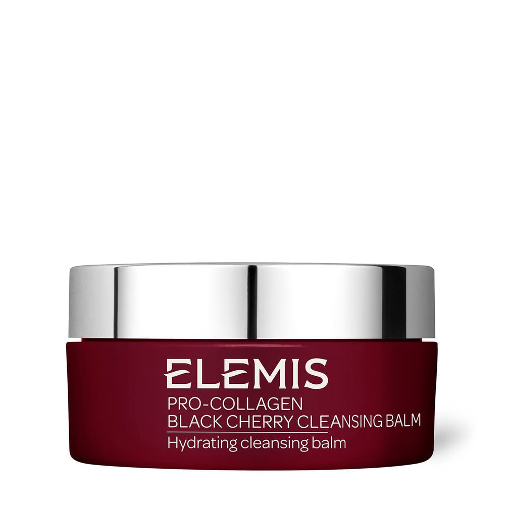 ELEMIS Pro-Collagen Black Cherry Cleansing Balm jar close-up for makeup removal