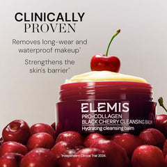 Bottle of ELEMIS balm with oil droplets highlighting nourishing oils