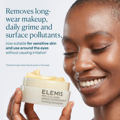 Elemis cleansing balm emulsifies into oil for thorough cleansing.