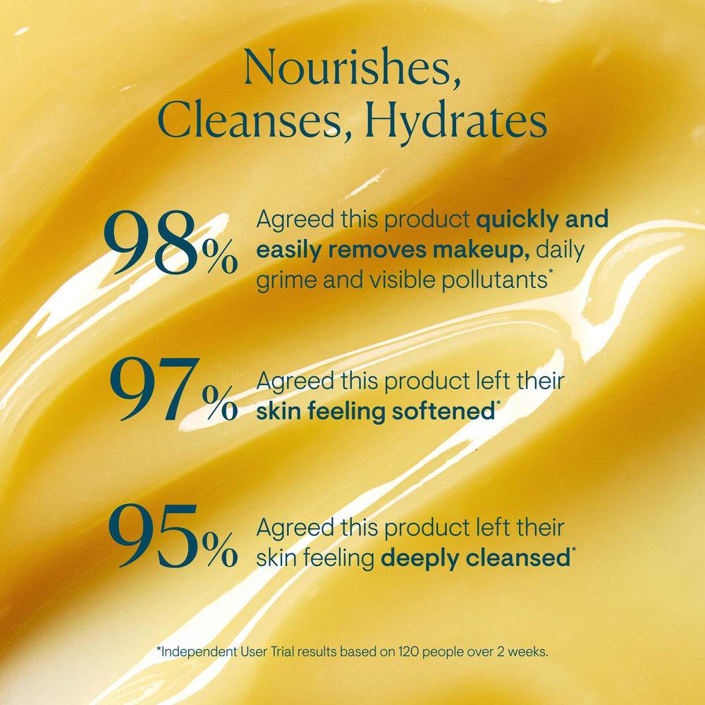 Warmed balm in hands ready to cleanse the skin with ELEMIS