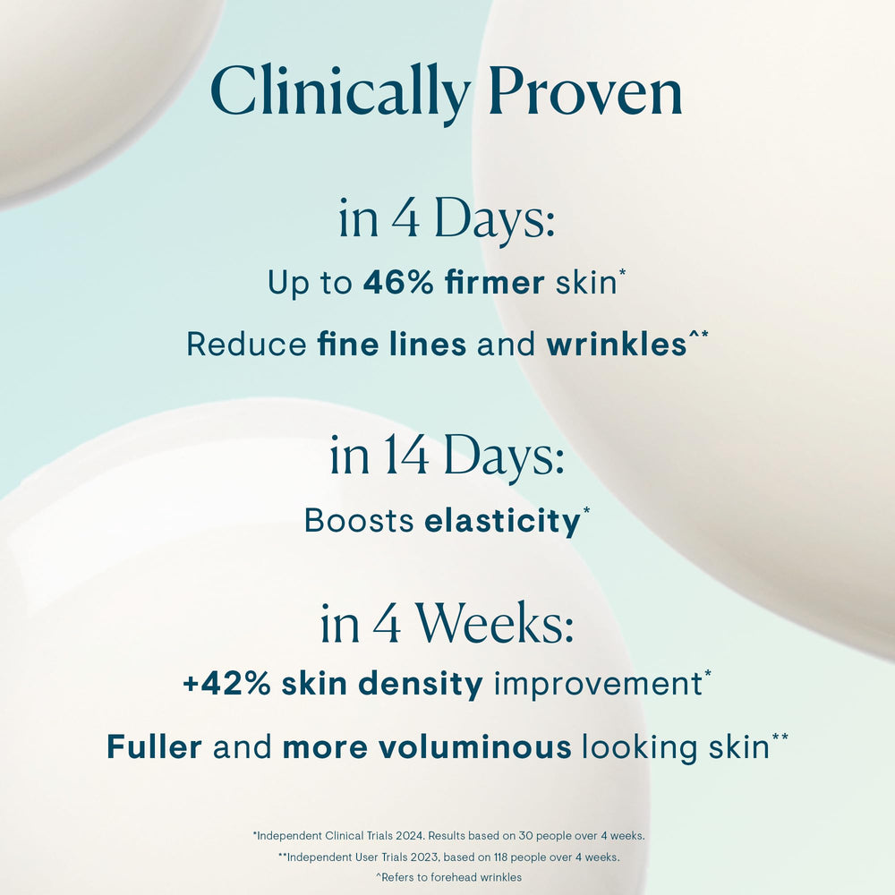 Glow on skin after applying Elemis Pro-Collagen Future Restore Serum indicating radiance.