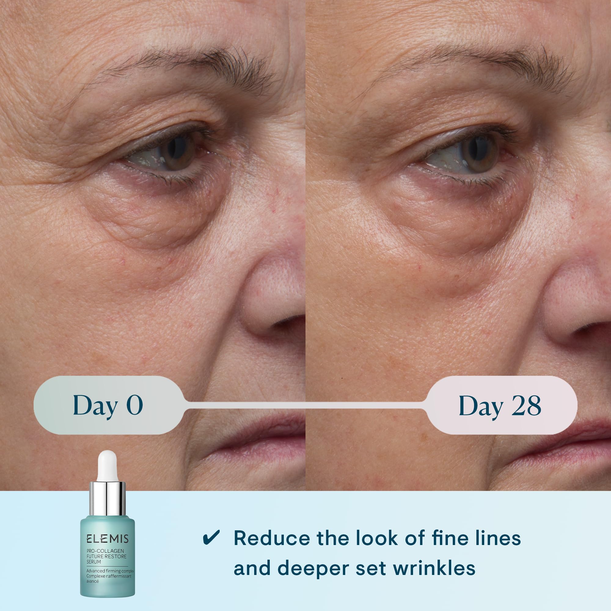 Creamy swirl of Elemis Pro-Collagen Future Restore Serum showing rich texture for smooth application.