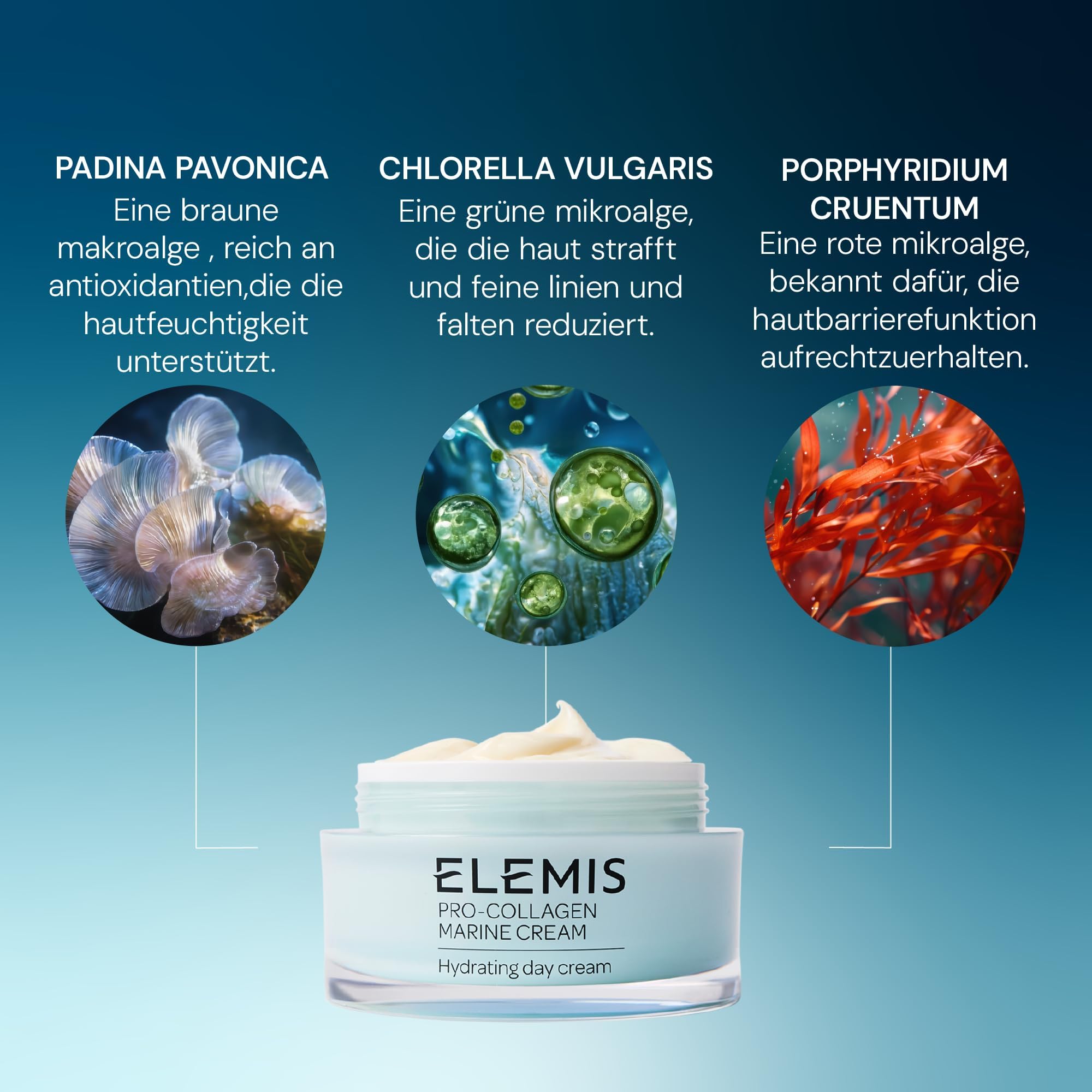 Routine-ready application shot showing massage on face with ELEMIS Pro-Collagen Marine Cream
