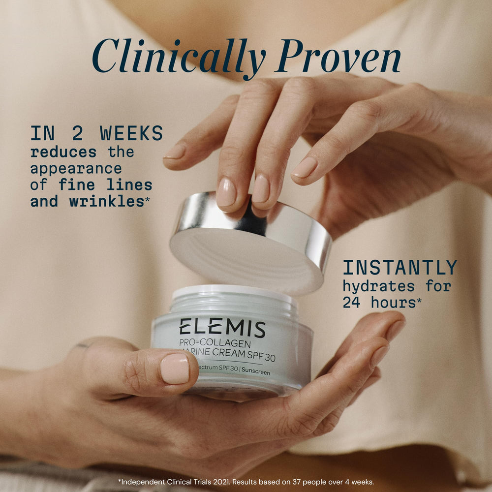 Elemis Pro-Collagen Marine Cream SPF 30 holiday packaging ideal gift-ready presentation.