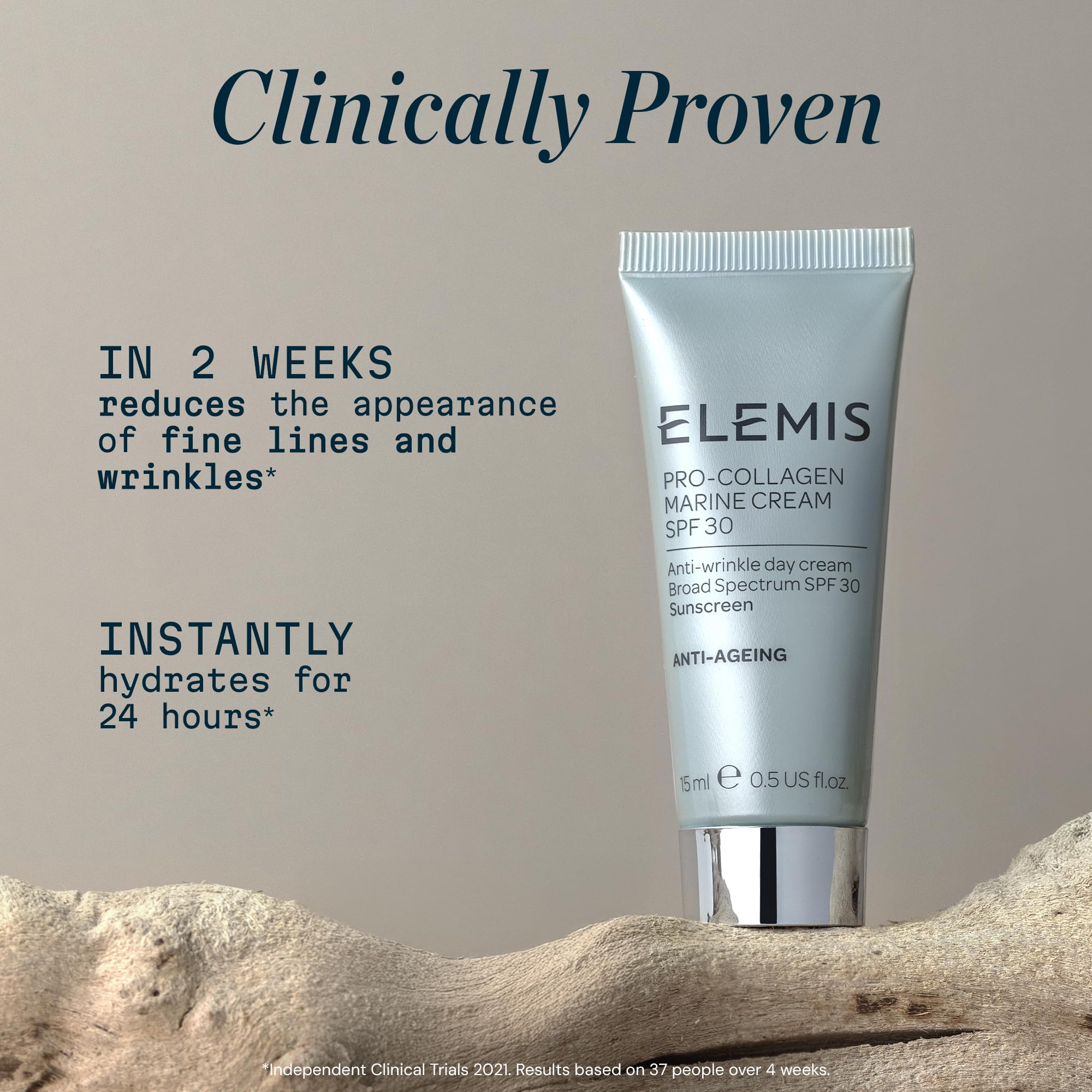 Texture close-up of Elemis Pro-Collagen Marine Cream SPF 30 gel-cream finish