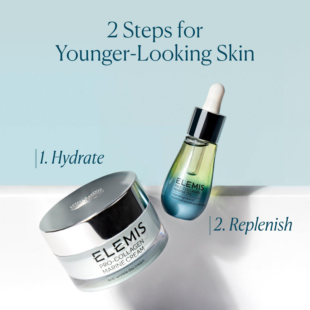 Elemis Pro-Collagen Marine Oil on skin delivering plump hydration