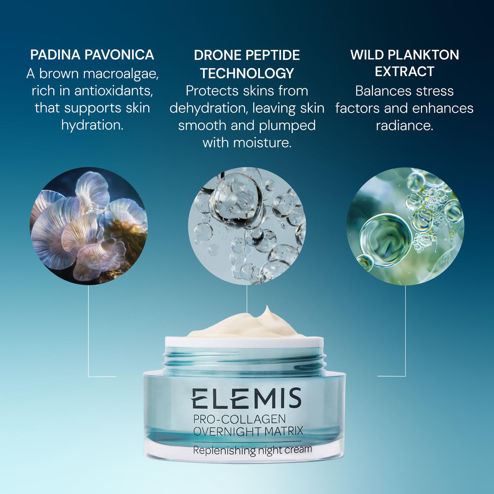 Packaging image of Elemis Pro-Collagen Overnight Matrix conveys premium care