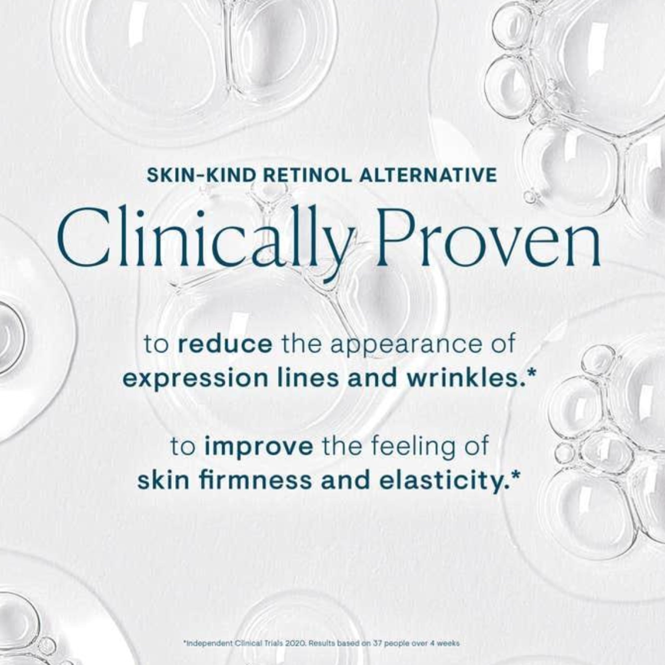 Serum texture swirl on skin showing a light, fast-absorbing finish