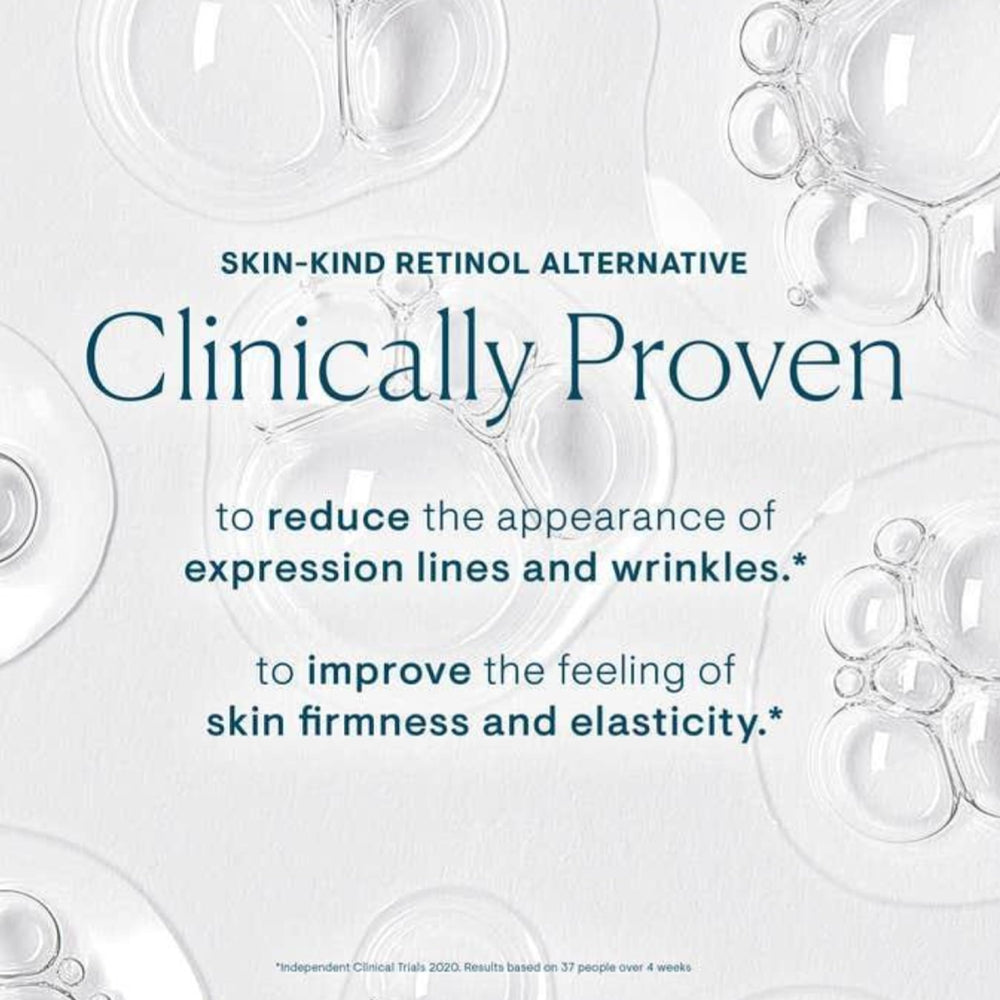 Serum texture swirl on skin showing a light, fast-absorbing finish