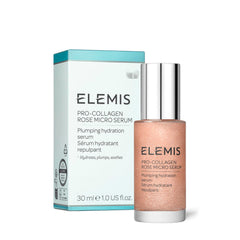 Elemis Pro-Collagen Rose Micro Serum pack shot highlighting premium hydration.