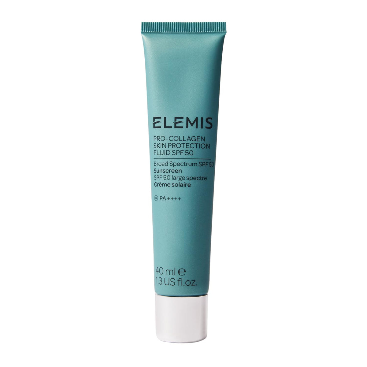 Elemis Pro-Collagen SPF50 bottle closeup highlighting hydration and daily protection