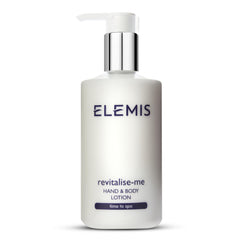ELEMIS Revitalise-Me Hand & Body Lotion bottle close-up highlighting hydration