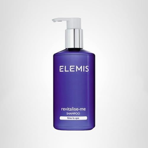 Luxurious British brand ELEMIS Revitalize-Me Shampoo on a stylish bathroom shelf.