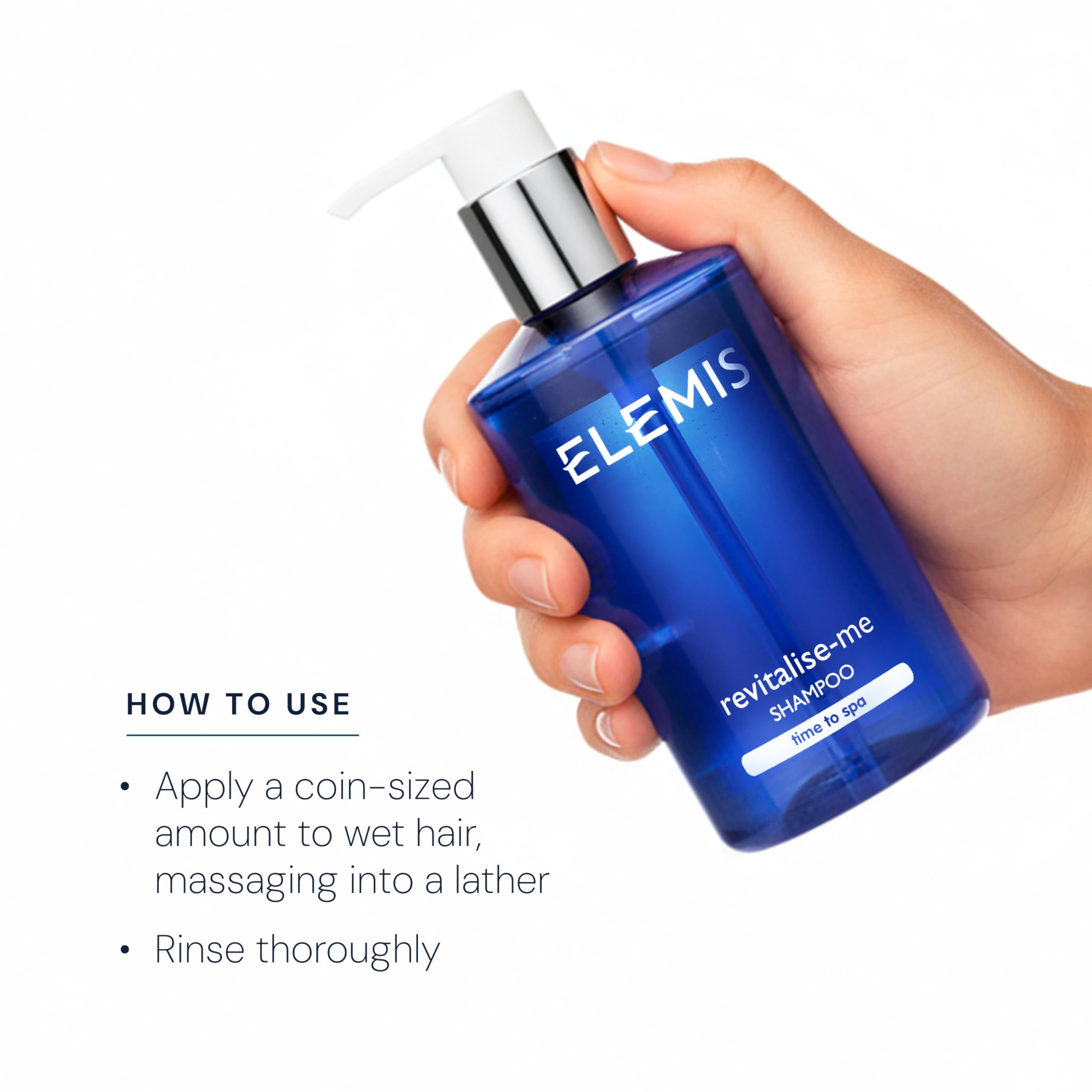 Hair after wash appears smooth and manageable with ELEMIS Revitalize-Me Shampoo.