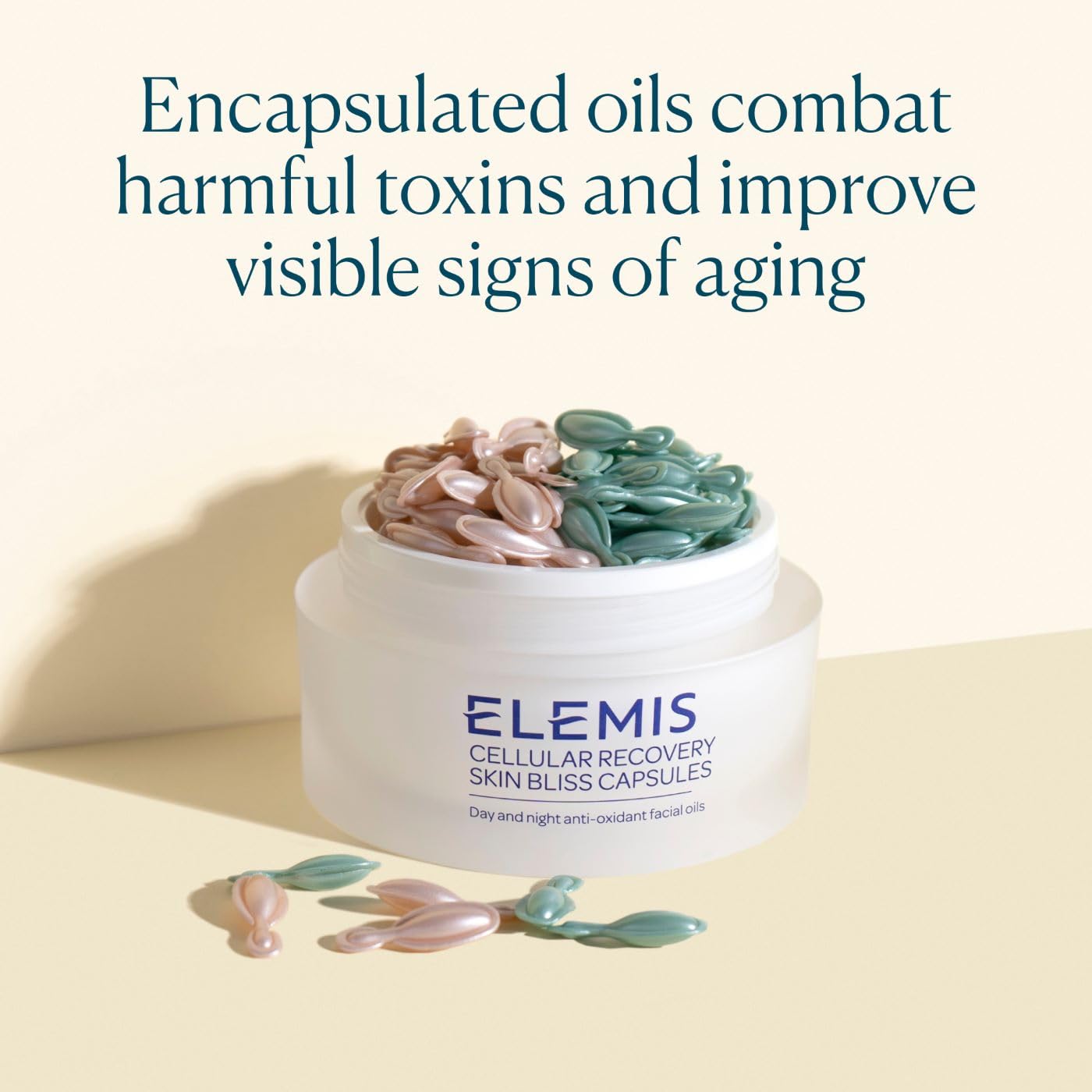 ELEMIS Skin Bliss Capsules evening dose with Lavender to support overnight repair.