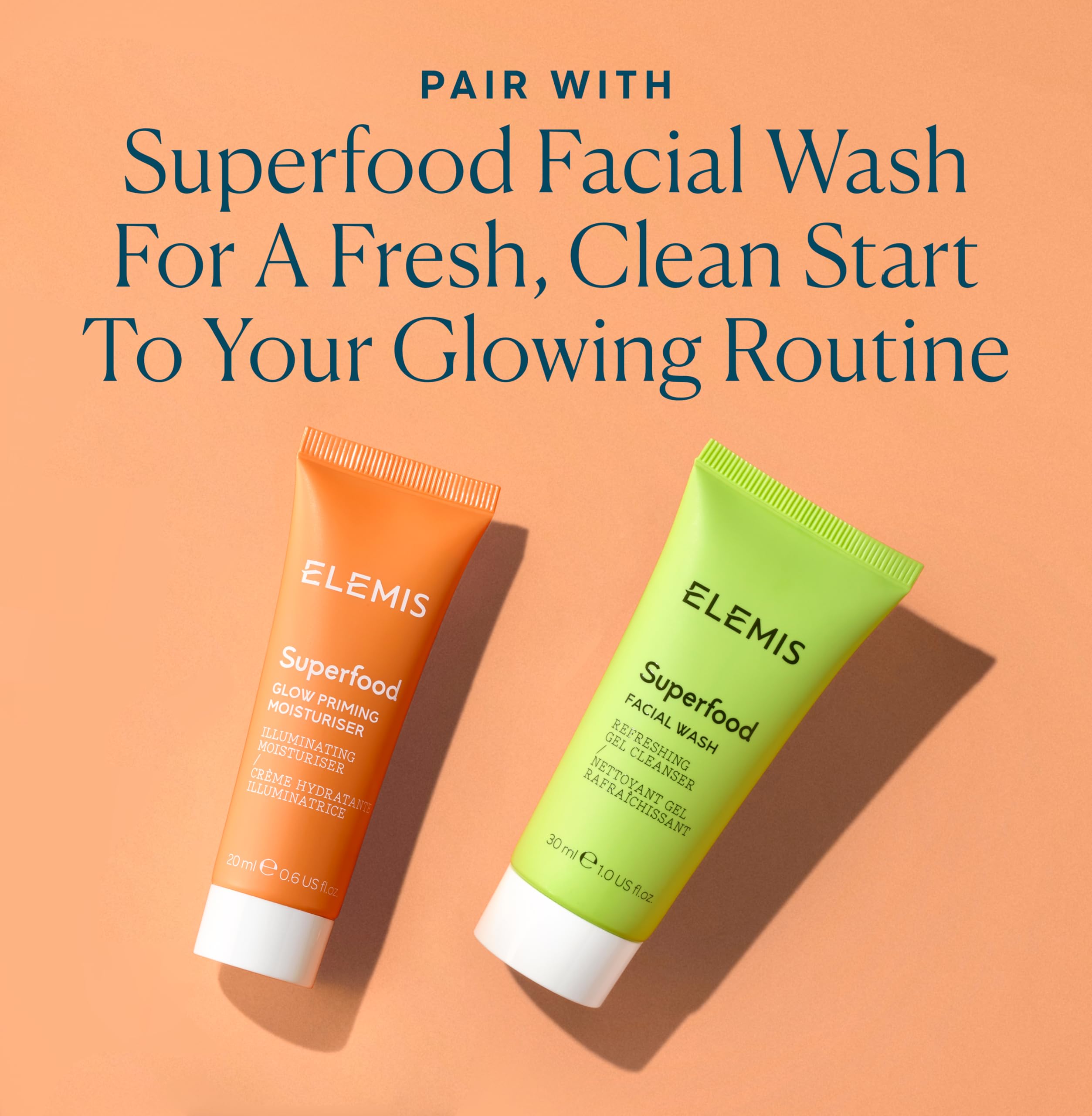 Elemis Superfood Glow Priming Moisturizer primer use shows makeup ready skin boost.