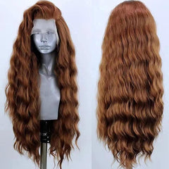 ELESTY 24-inch long wavy light brown wig for daily styling