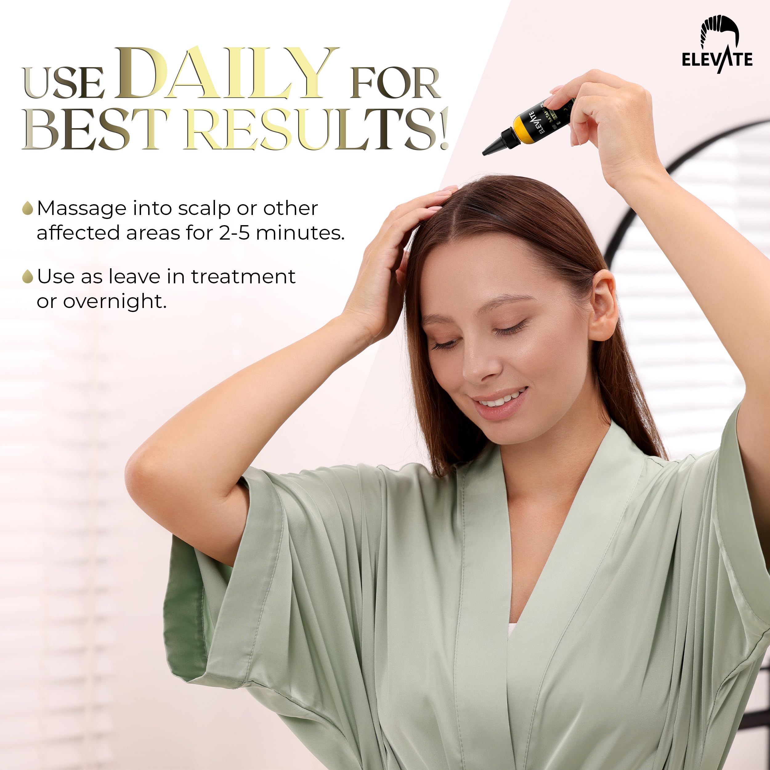 Elevate Batana Oil overnight-treatment setup hints deeper conditioning.