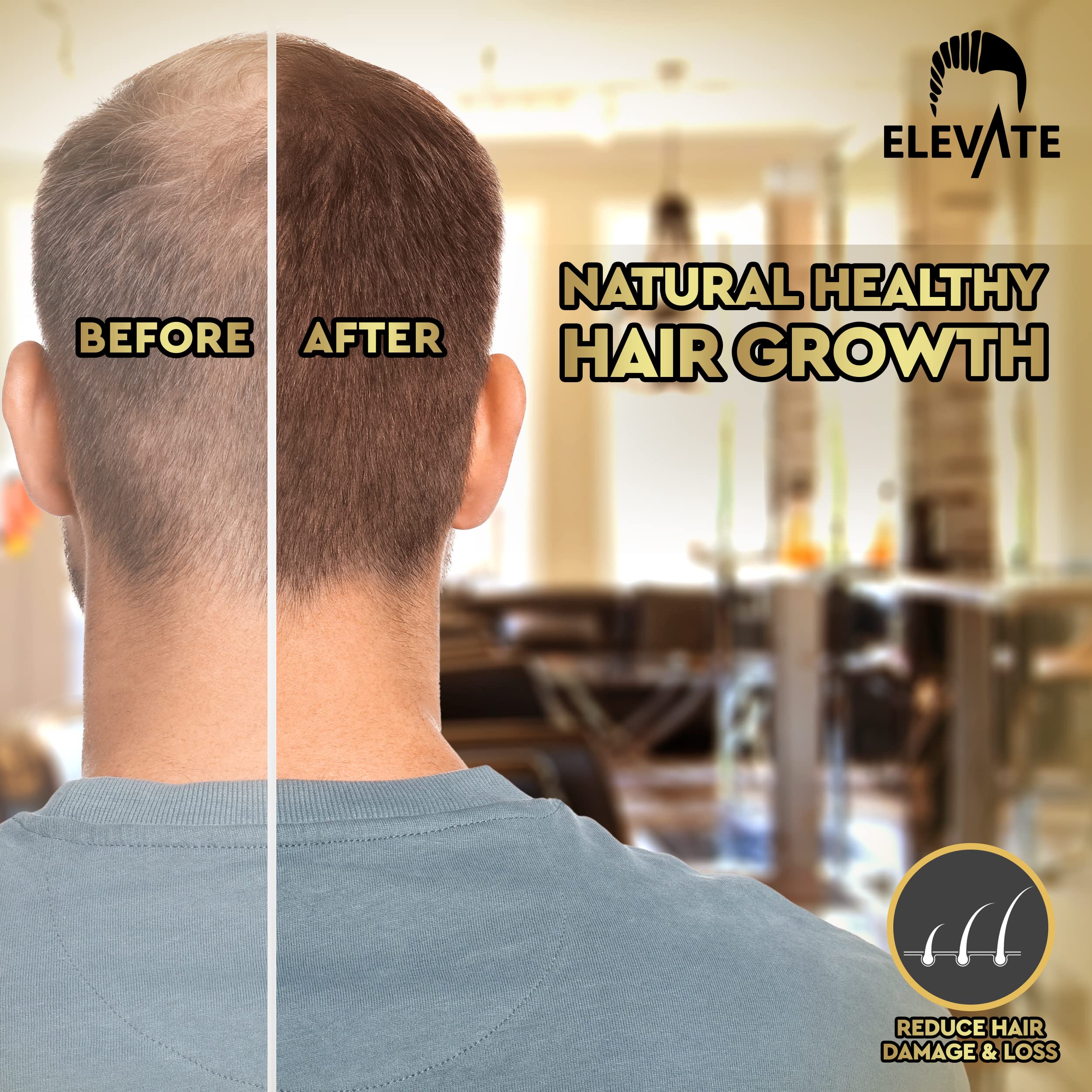 Biotin-based Elevate Hair Growth Oil application on hair for growth support.