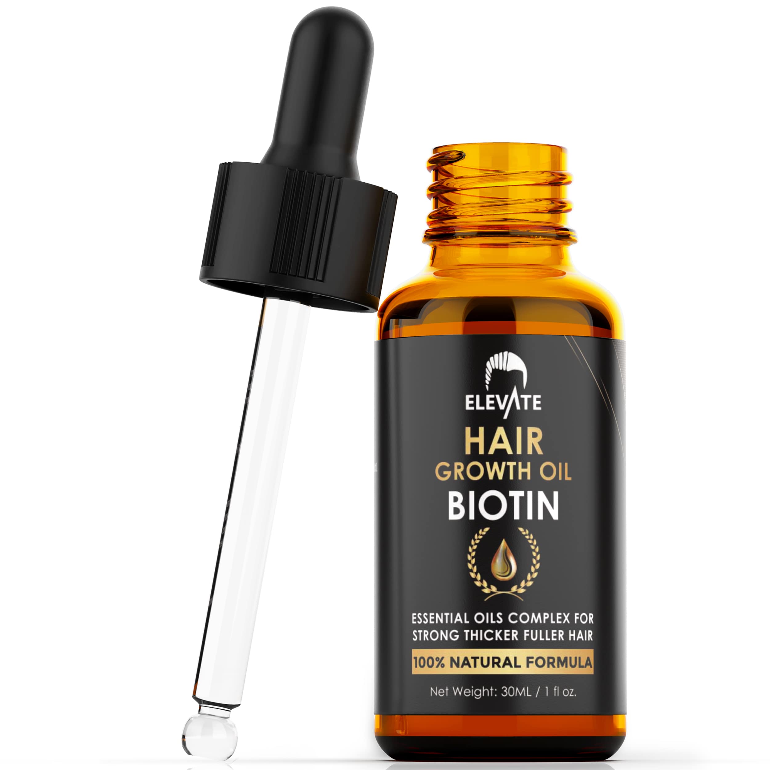 Texture and shine of Elevate Hair Growth Oil after use.