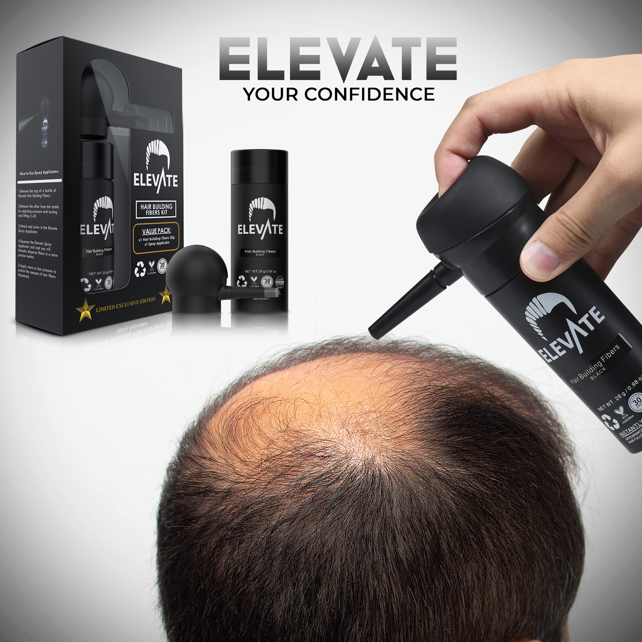 Elevate Hair Perfecting Kit coverage close-up showing even blend
