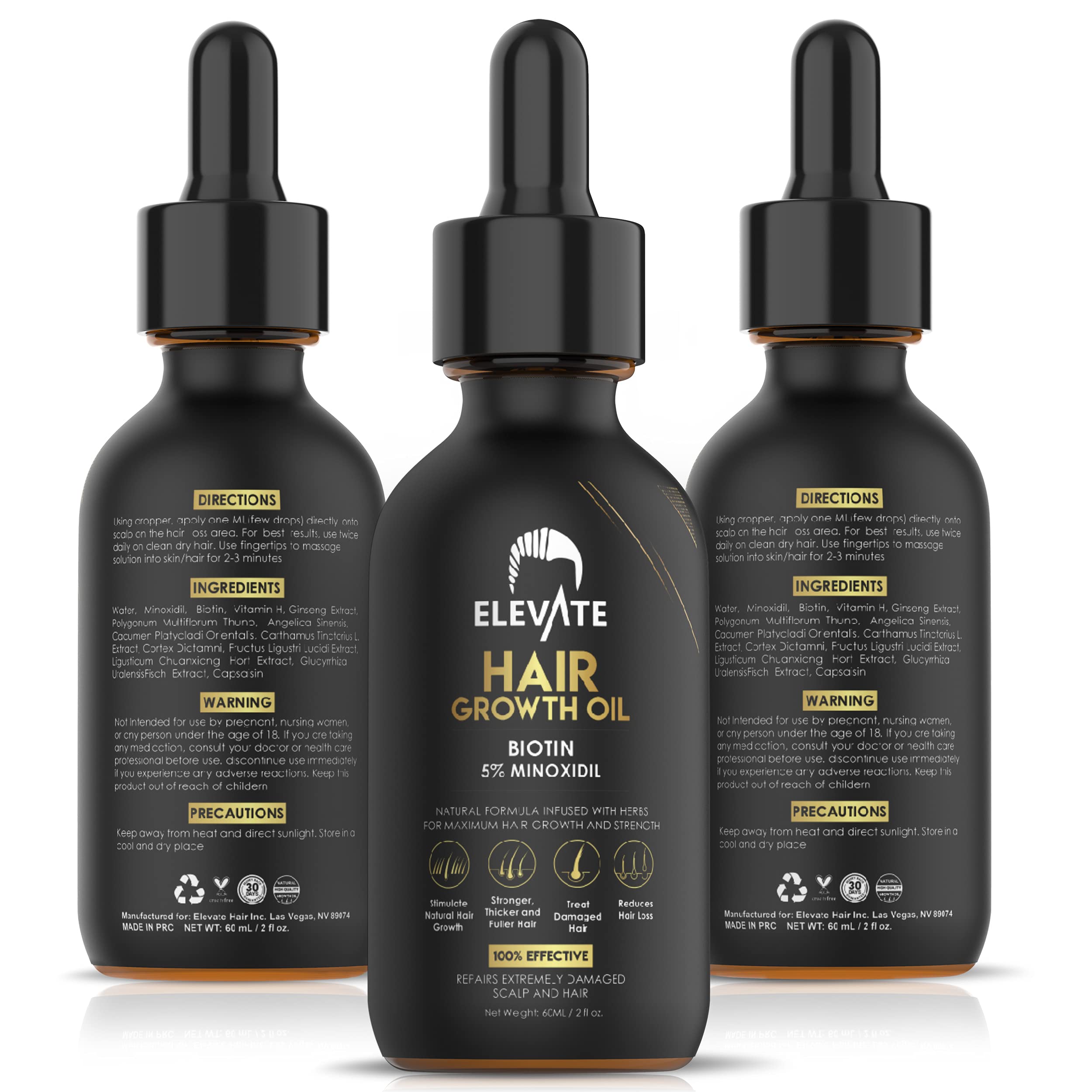 Elevate Hair Regrowth before-after comparison shows thicker appearance