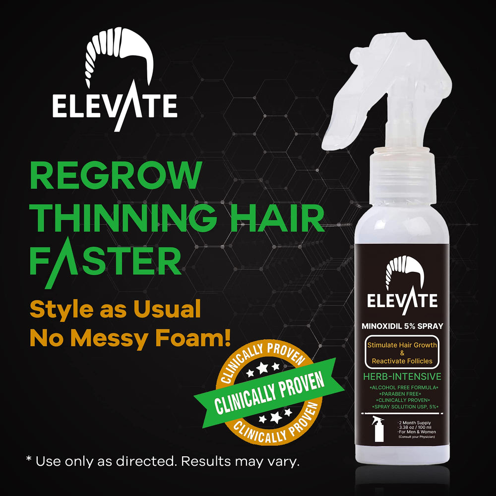 Elevate herbal blend with biotin, green tea, and coconut oil for scalp care.