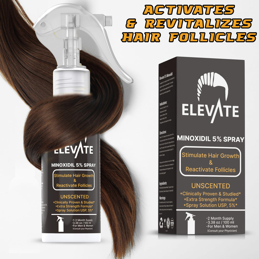 Elevate spray bottle with lock cap for secure storage.