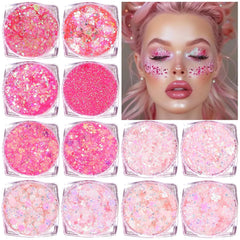 Elevave hexagon pink glitter for festival makeup and lasting sparkle