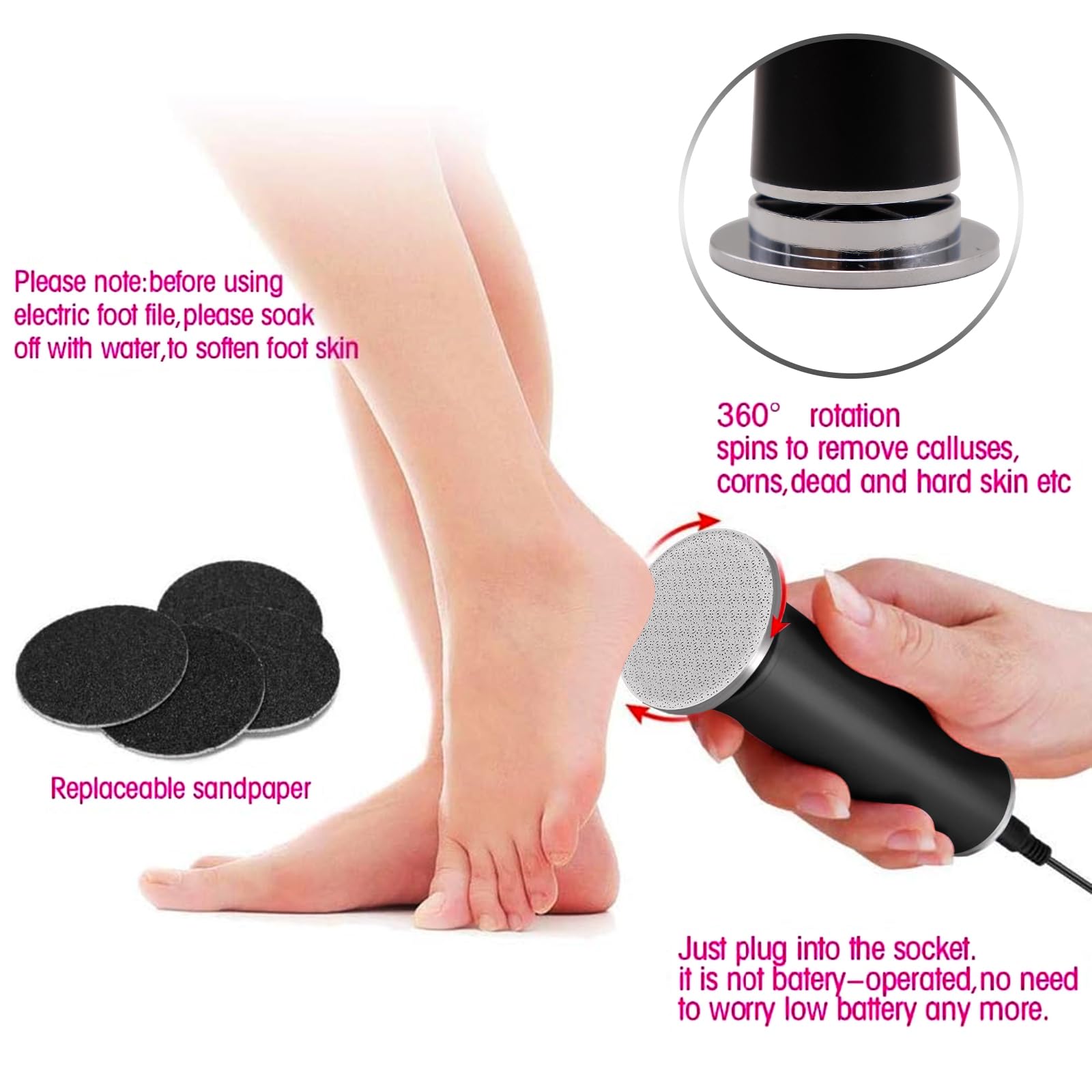 ELEVEN EVER low-vibration operation makes home foot care relaxing