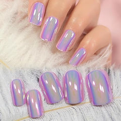 Elevenail glossy color chameleon pink purple nails for day-to-night shimmer