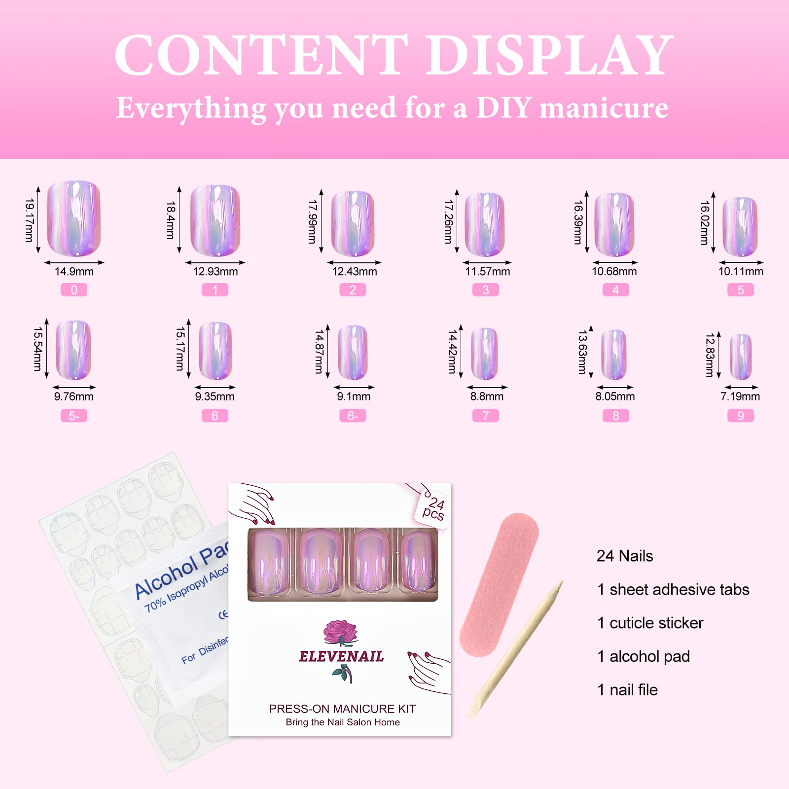 Elevenail nails ideal for salon use or DIY nail art