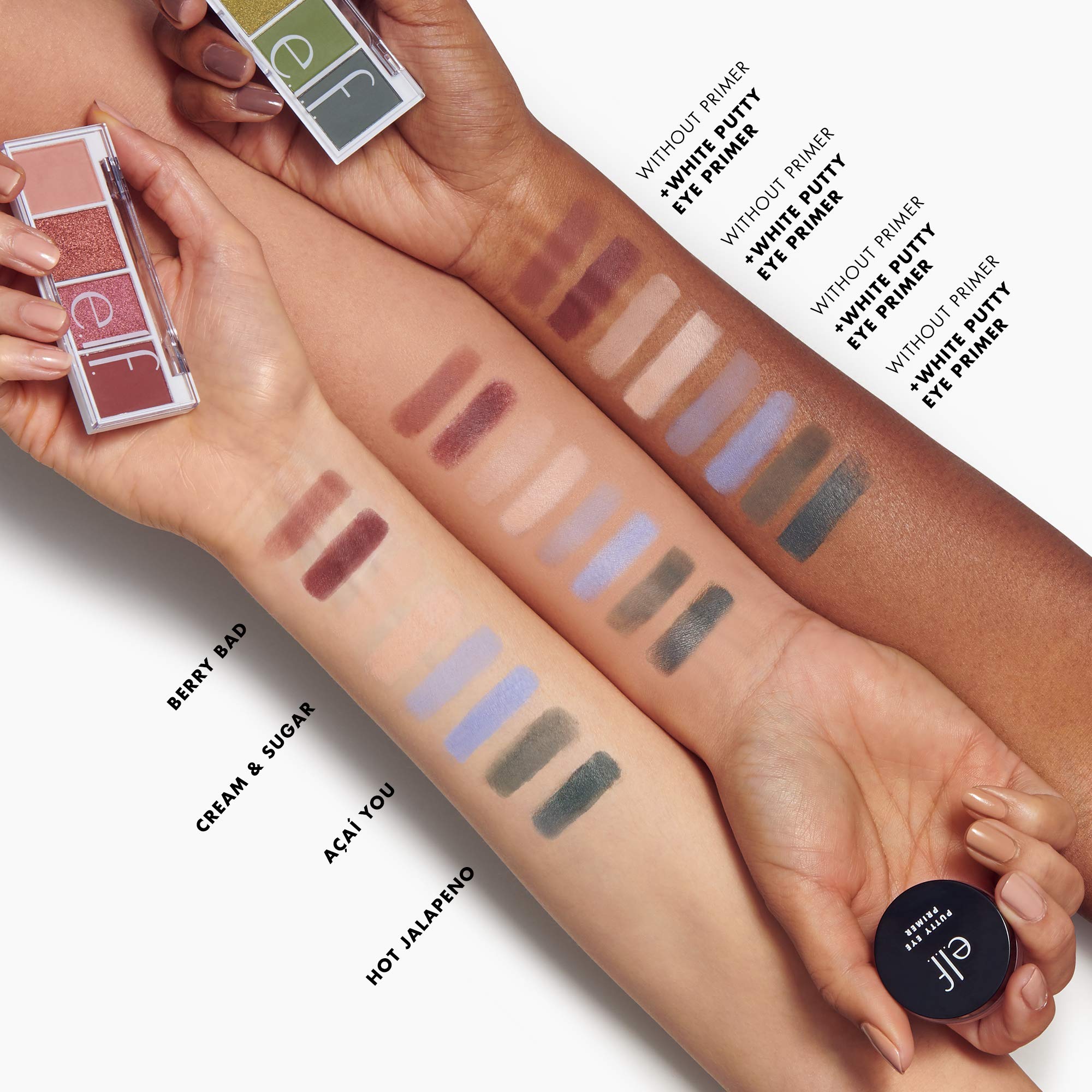 e.l.f. Bite-Size Eyeshadows travel-friendly pouch keeps your look on the go.