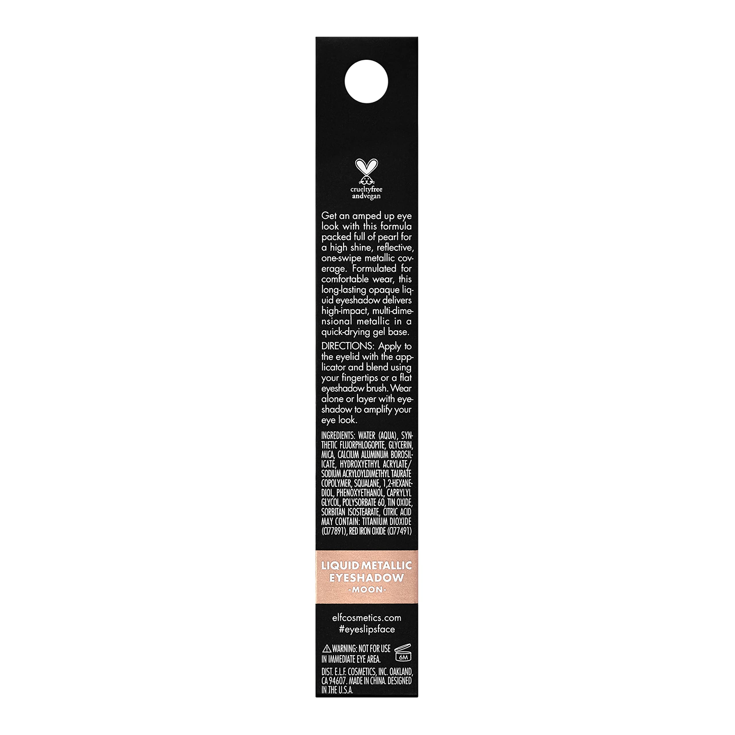 e.l.f. Liquid Metallic Eyeshadow Comet shade rose gold with cool shimmer for night looks