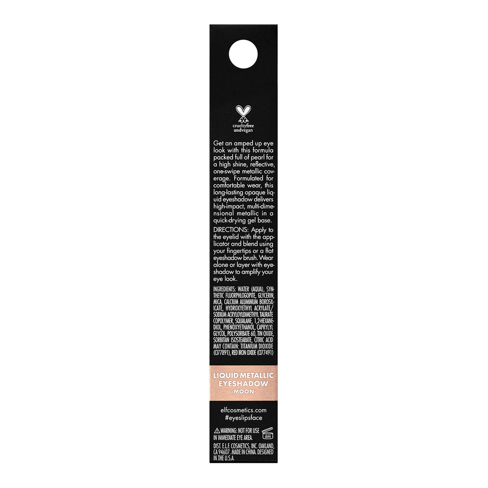 e.l.f. Liquid Metallic Eyeshadow Comet shade rose gold with cool shimmer for night looks