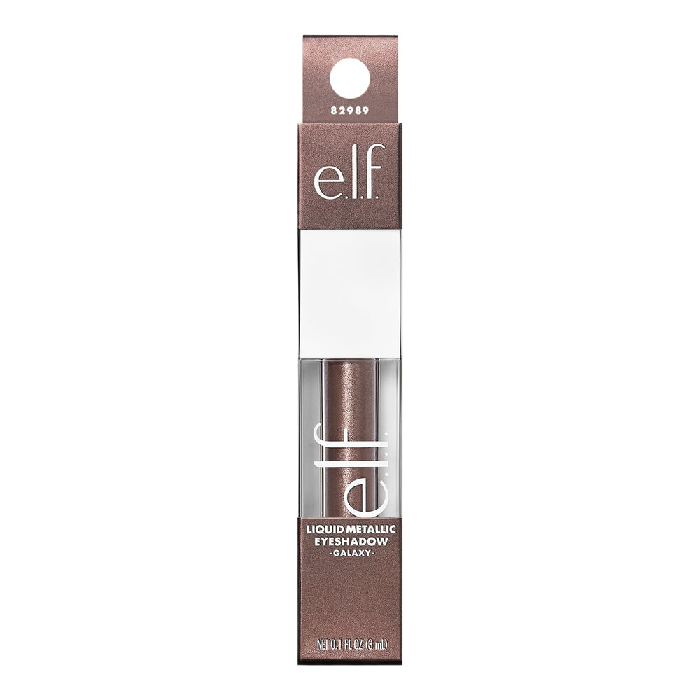 e.l.f. Galaxy liquid metallic eyeshadow layered look over other shadows