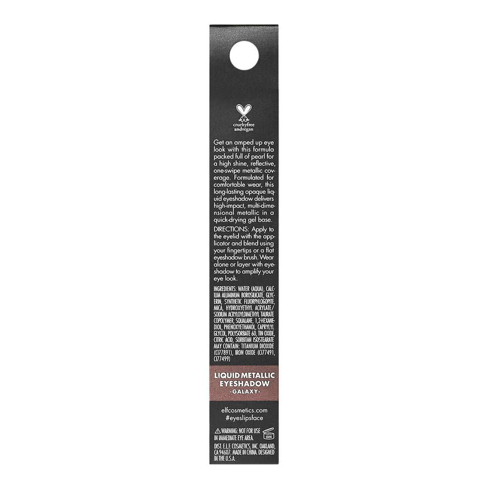 e.l.f. Galaxy liquid metallic eyeshadow vegan cruelty-free appeal