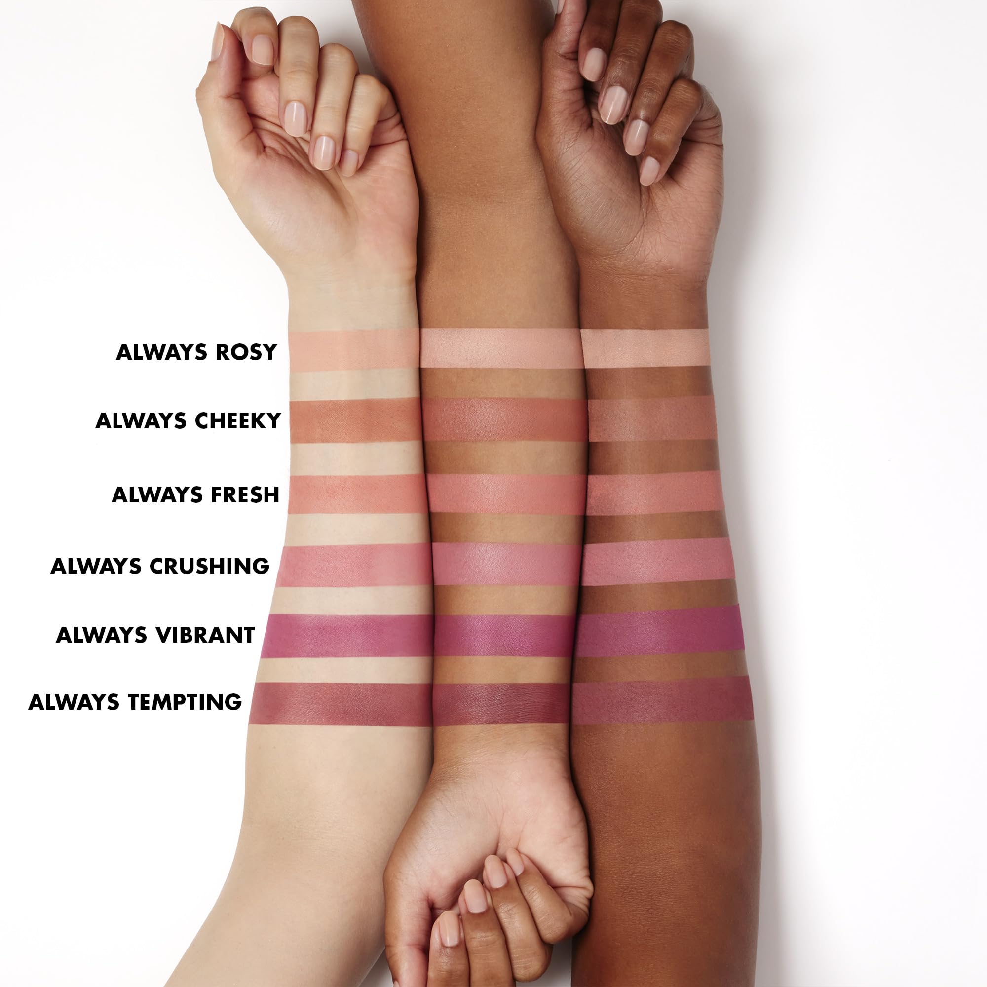 e.l.f. primer-infused matte blush brush-application demonstrates buildable color on cheeks.